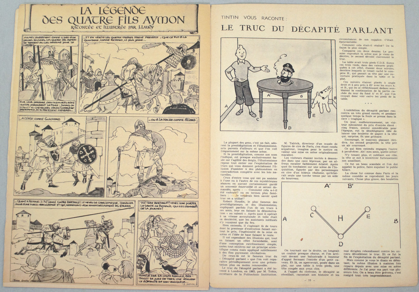Journal Tintin Issue 3: 1946 J.Laudy Cover Edition Originale Vintage Comic EO