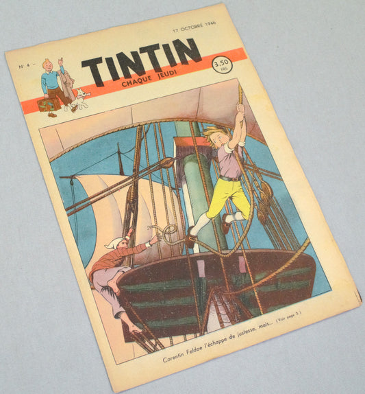 Journal Tintin Issue 4: 1946 Cover Edition Originale Vintage Comic EO