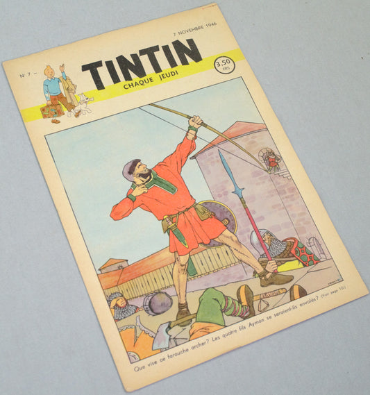 Journal Tintin Issue 7: 1946 J. Laudy  Cover Edition Originale Vintage Comic EO