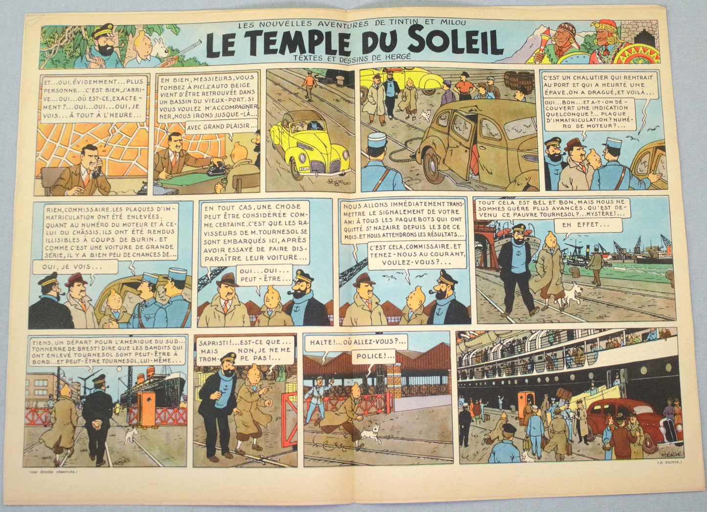 Journal Tintin Issue 7: 1946 J. Laudy  Cover Edition Originale Vintage Comic EO