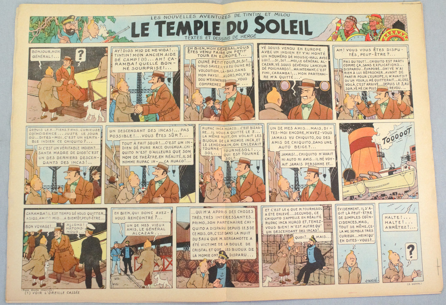 Journal Tintin Issue 8: 1946 Cover Edition Originale Vintage Comic EO