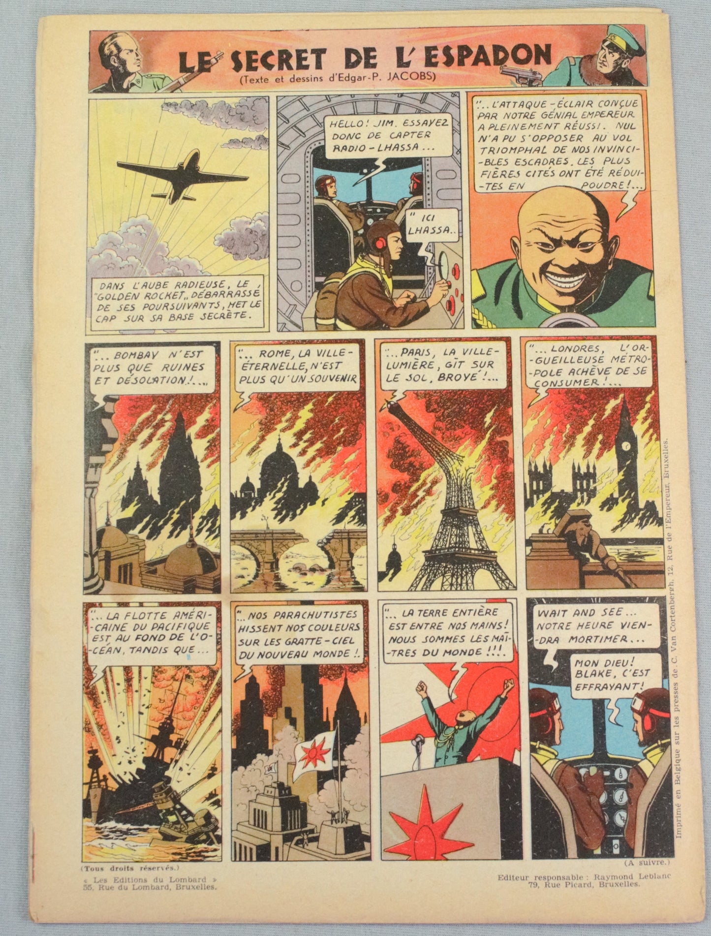 Journal Tintin Issue 8: 1946 Cover Edition Originale Vintage Comic EO