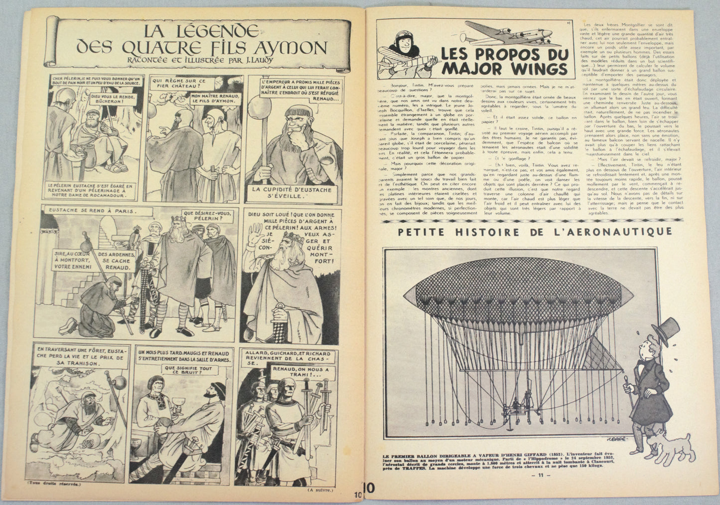 Journal Tintin Issue 10: 1946 Edgar. P Jacobs Cover Edition Originale Vintage Comic EO