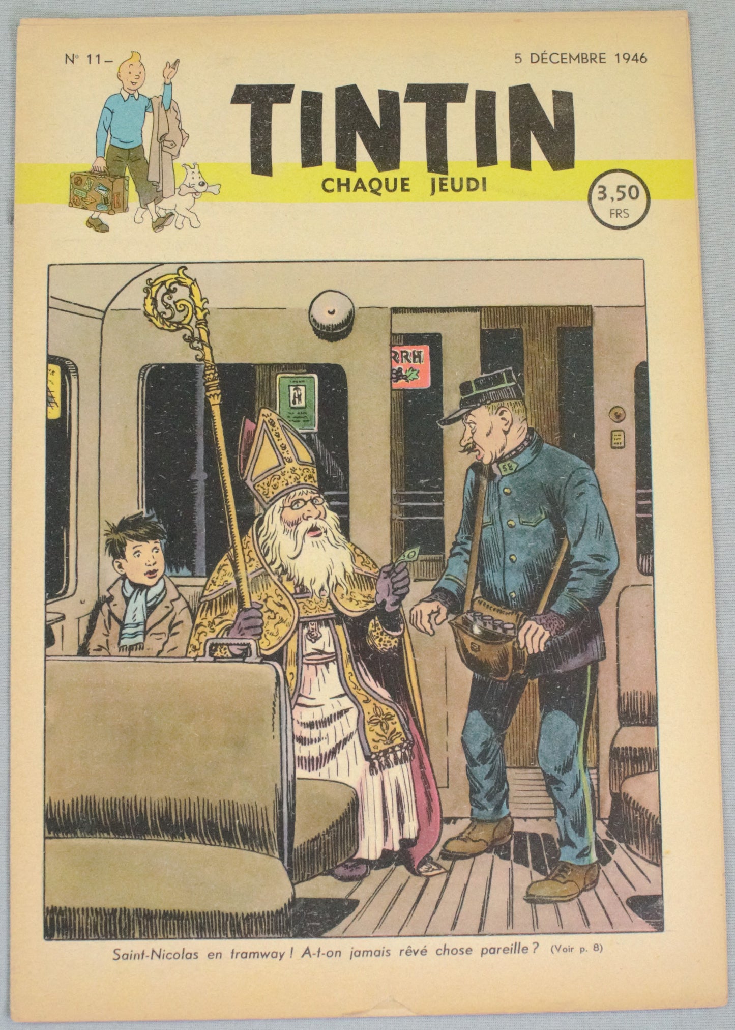 Journal Tintin Issue 11: 1946 Cover Edition Originale Vintage Comic EO