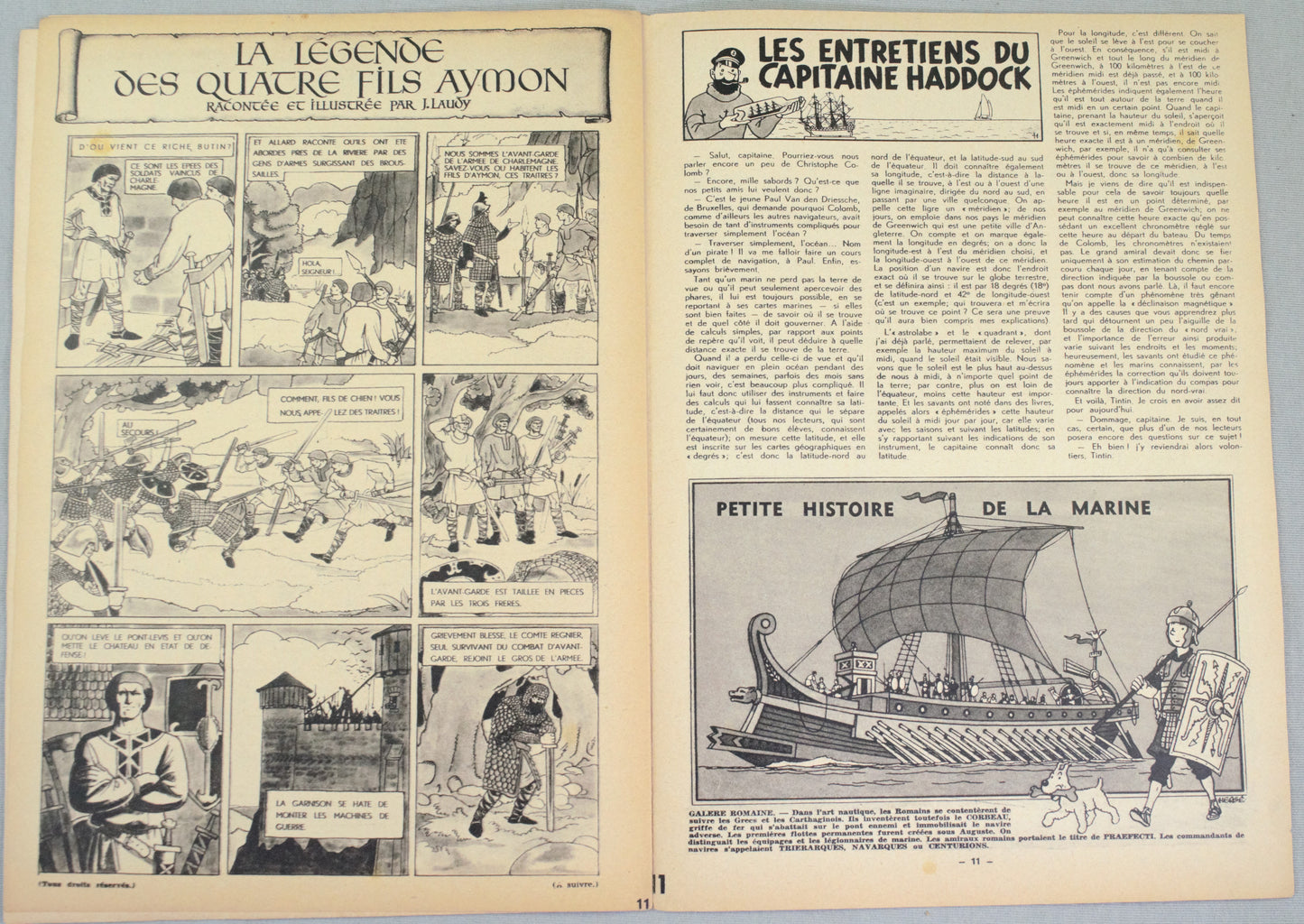 Journal Tintin Issue 11: 1946 Cover Edition Originale Vintage Comic EO