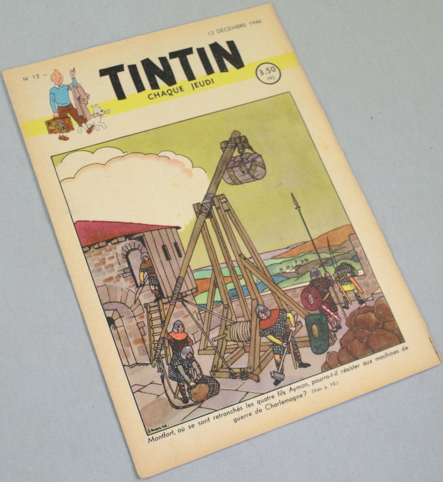 Journal Tintin Issue 12: 1946 J. Laudy Cover Edition Originale Vintage Comic EO