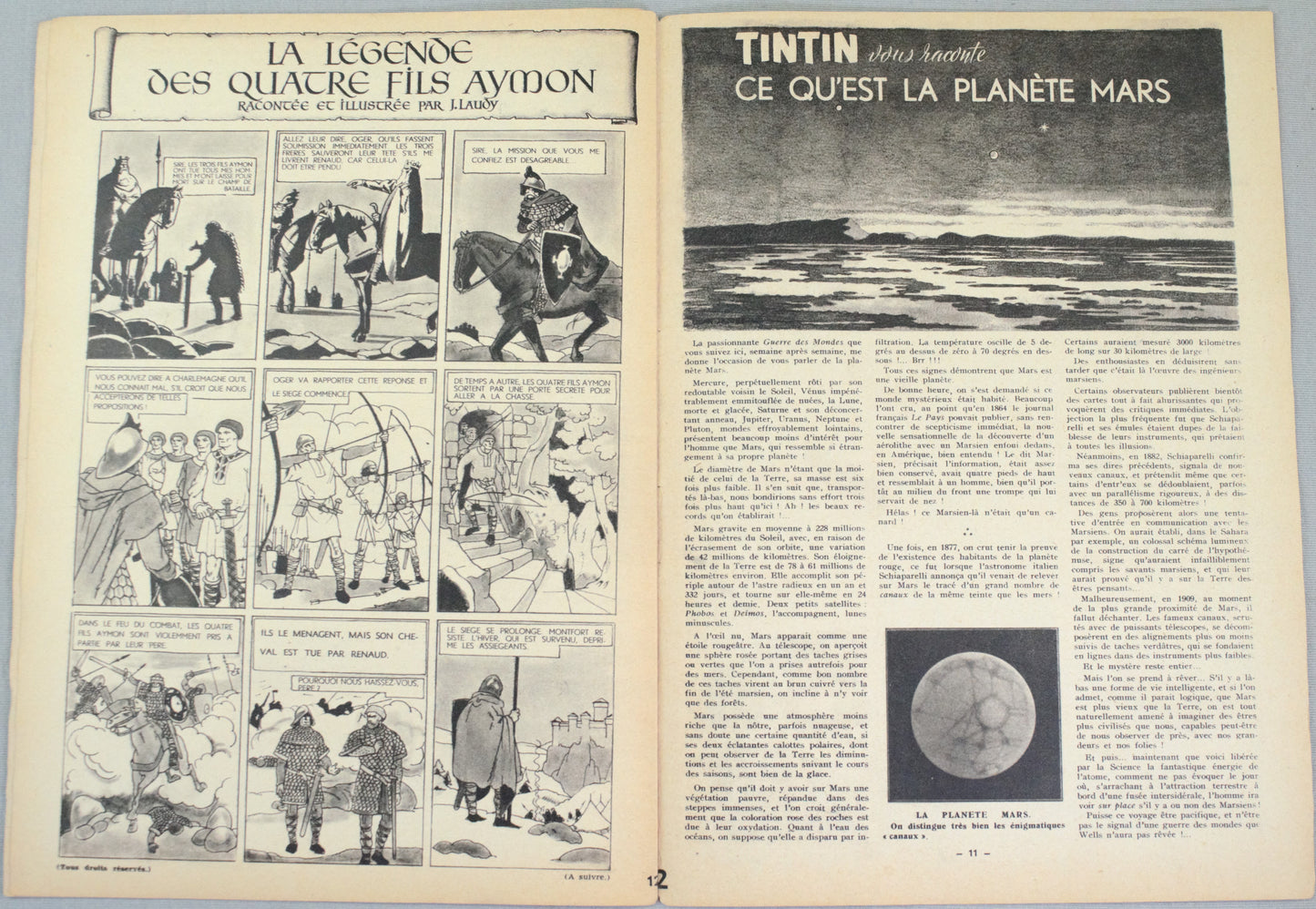 Journal Tintin Issue 12: 1946 J. Laudy Cover Edition Originale Vintage Comic EO