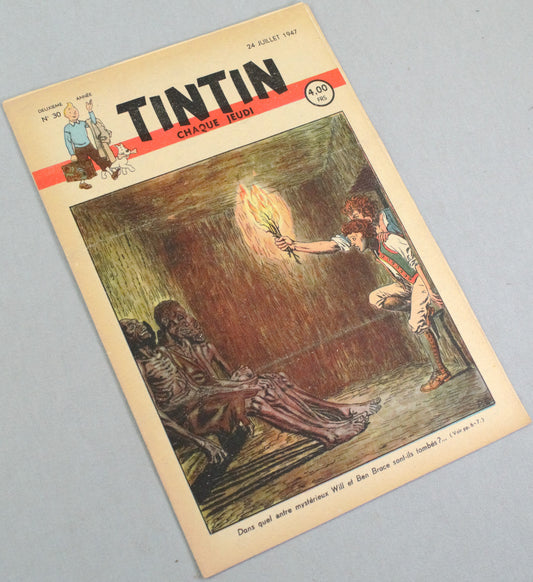 JOURNAL TINTIN Issue 30: July 24th 1947 Paul Cuvelier Cover Edition Vintage Comic EO Couverture