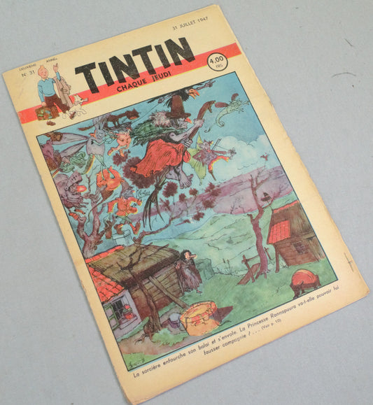 JOURNAL TINTIN Issue 31: July 31st 1947 Jacques Laudy Cover Edition Vintage Comic EO Couverture