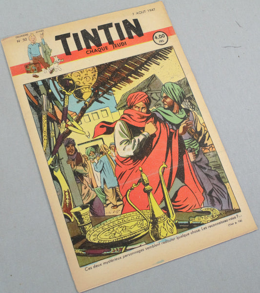 JOURNAL TINTIN Issue 32: August 7th 1947 Edgar P. Jacobs Cover Edition Vintage Comic EO Couverture