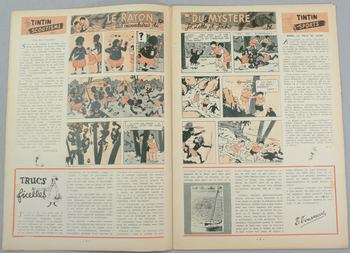 JOURNAL TINTIN Issue 33: August 14th 1947 Edgar P. Jacobs Cover Edition Vintage Comic EO Couverture