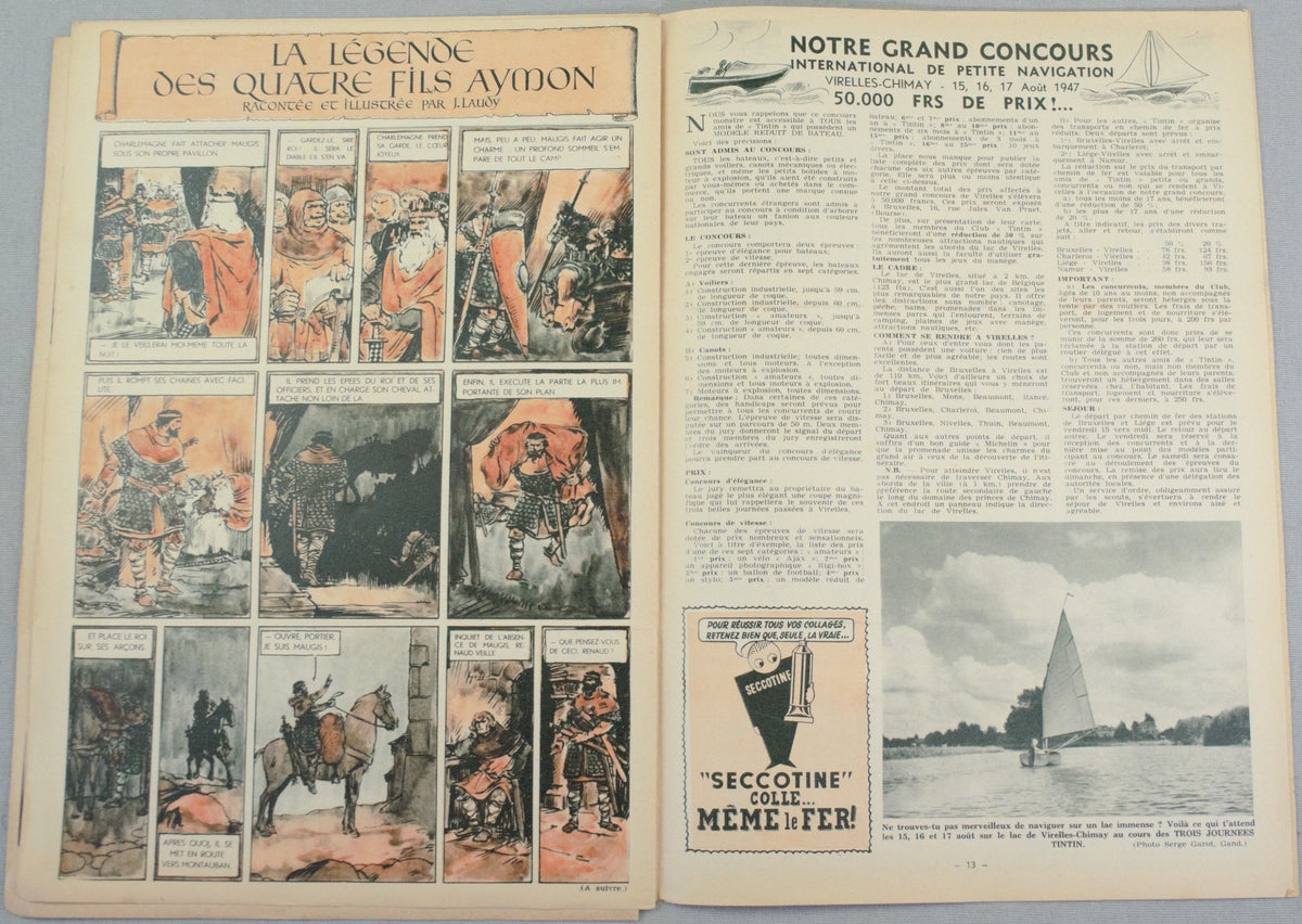 JOURNAL TINTIN Issue 33: August 14th 1947 Edgar P. Jacobs Cover Edition Vintage Comic EO Couverture