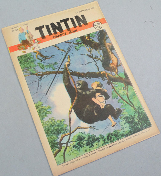 JOURNAL TINTIN Issue 38: September 18th 1947 Paul Cuvelier Cover Edition Vintage Comic EO Couverture