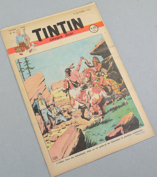 JOURNAL TINTIN Issue 41: October 9th 1947 Étienne Le Rallic Cover Edition Vintage Comic EO Couverture