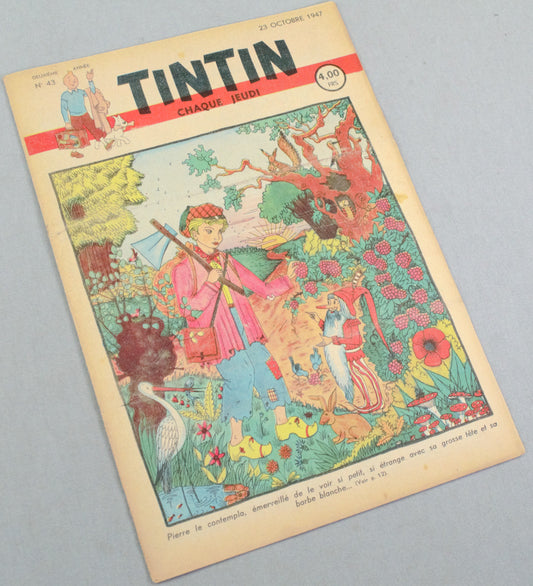 JOURNAL TINTIN Issue 43: October 23rd 1947 Tonet Timmermans Cover Edition Vintage Comic EO Couverture