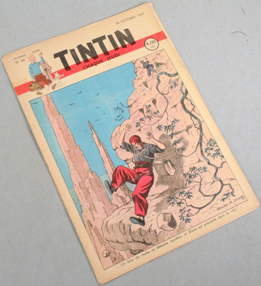 JOURNAL TINTIN Issue 44: October 30th 1947 Edgar P. Jacobs Cover Edition Vintage Comic EO Couverture