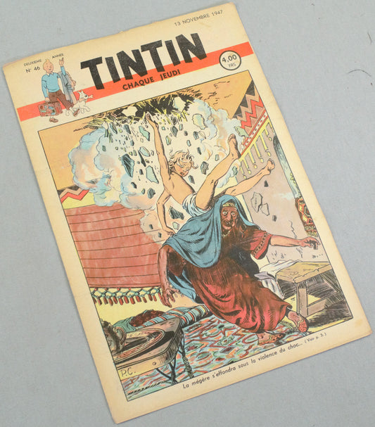 JOURNAL TINTIN Issue 46: November 13th 1947 Paul Cuvelier Cover Edition Vintage Comic EO Couverture
