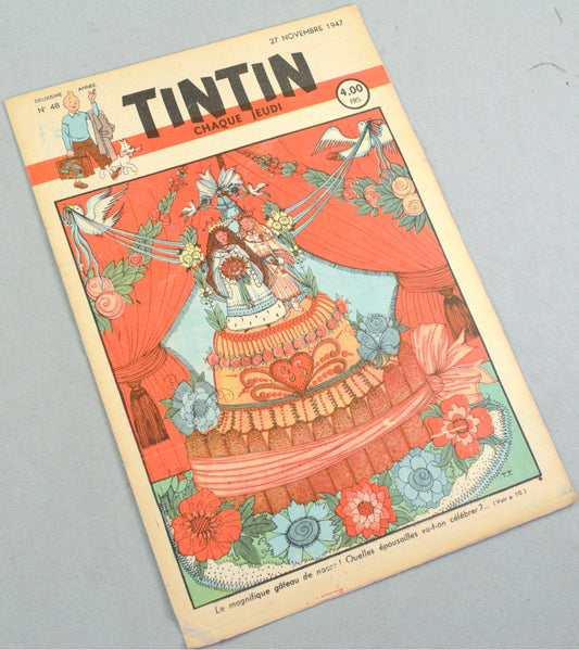 JOURNAL TINTIN Issue 48: November 27th 1947 Tonet Timmermans Cover Edition Vintage Comic EO Couverture