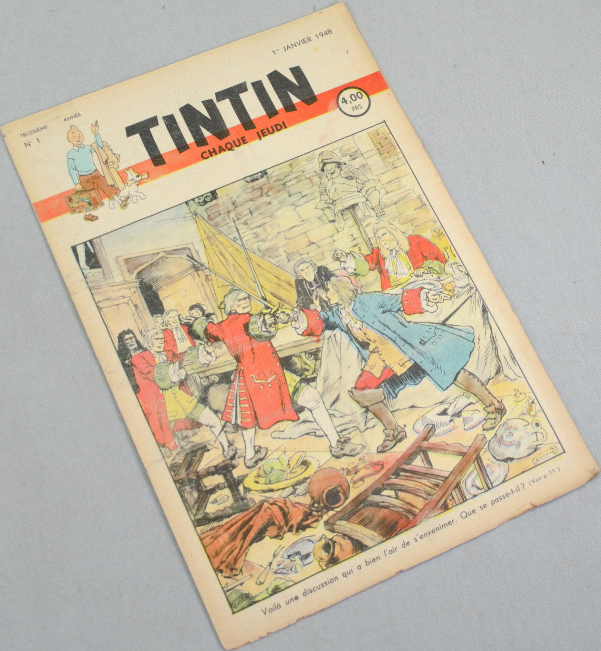 Journal Tintin Issue 1: January 1st 1948 Jacques Laudy Cover Edition Vintage Comic EO Couverture