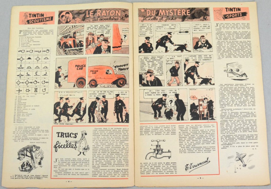 Journal Tintin Issue 1: January 1st 1948 Jacques Laudy Cover Edition Vintage Comic EO Couverture