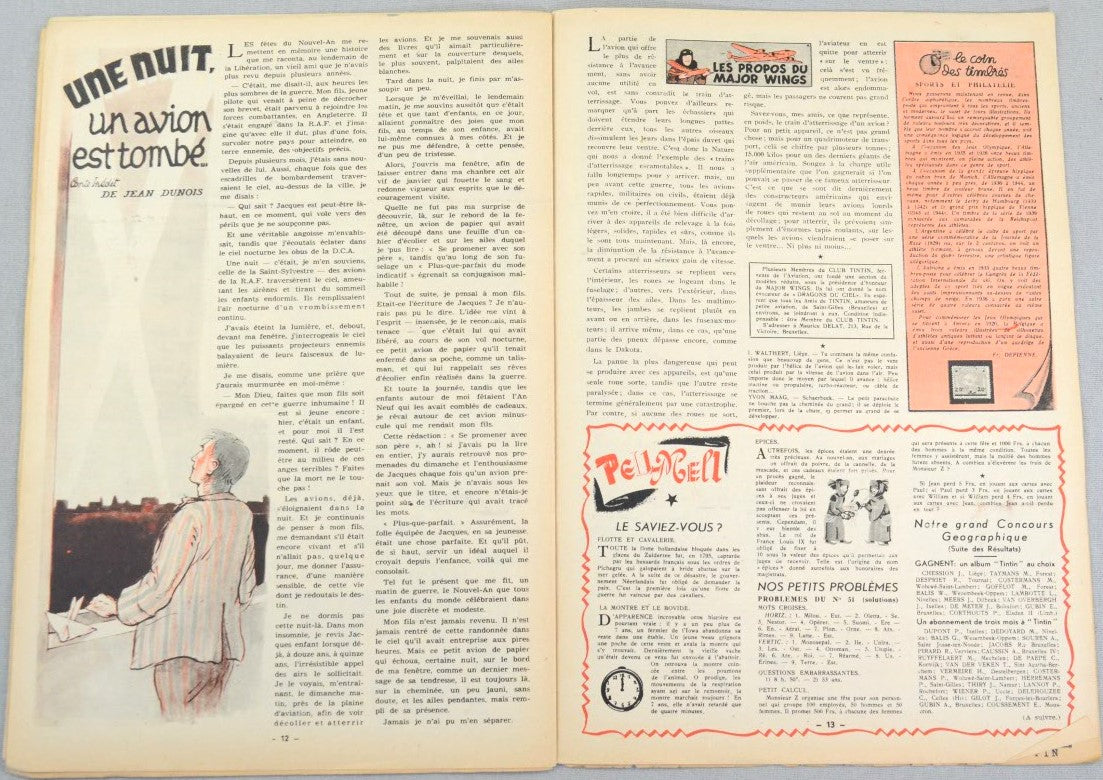 Journal Tintin Issue 1: January 1st 1948 Jacques Laudy Cover Edition Vintage Comic EO Couverture
