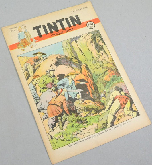 Journal Tintin Issue 3: January 15th 1948 Paul Cuvelier Cover Edition Vintage Comic EO Couverture