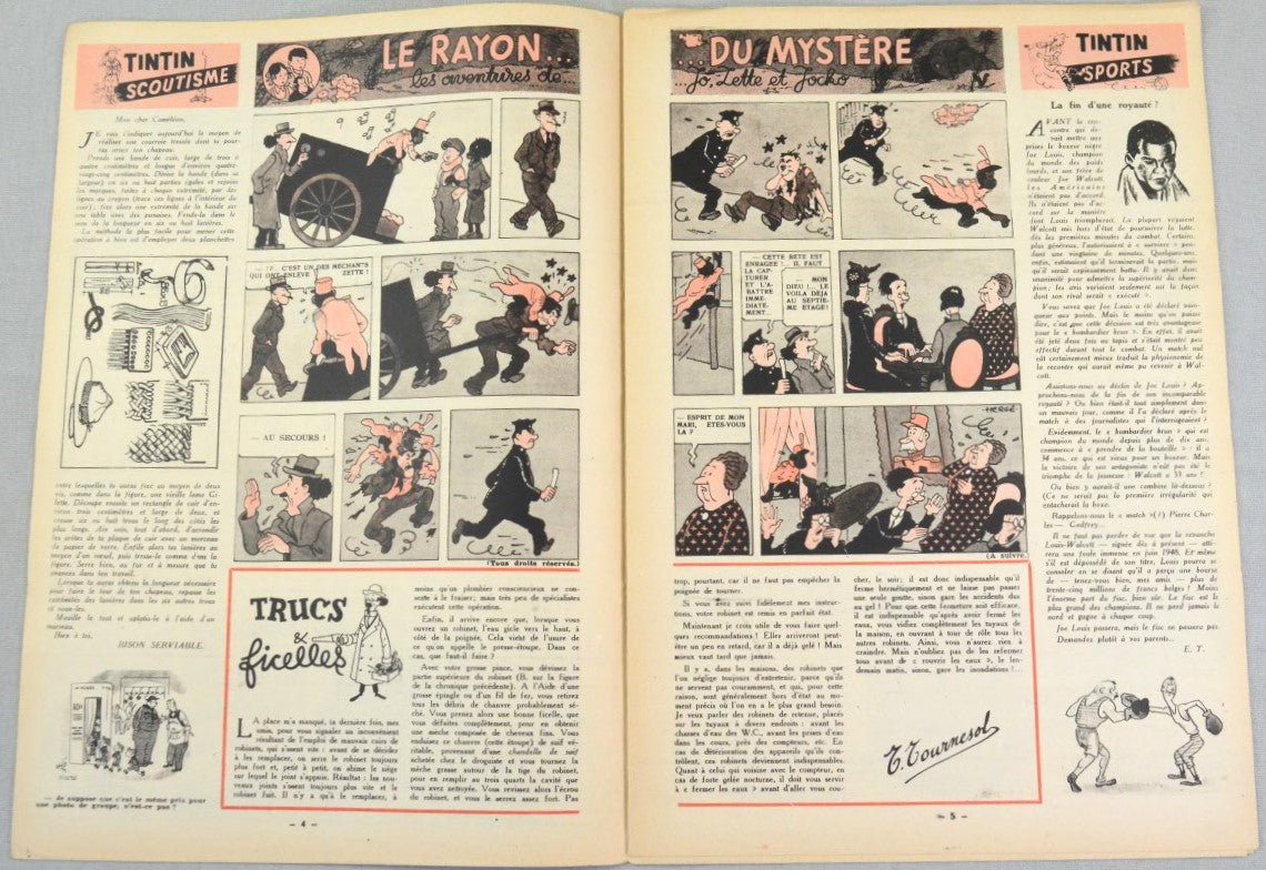 Journal Tintin Issue 3: January 15th 1948 Paul Cuvelier Cover Edition Vintage Comic EO Couverture