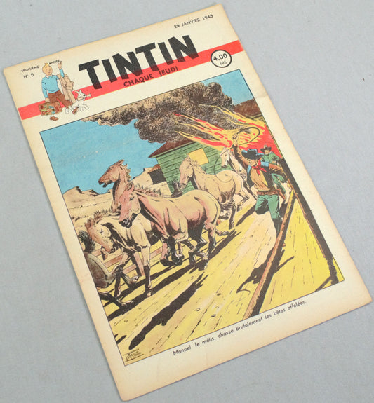 Journal Tintin Issue 5: January 29th 1948 Le Rallic Cover Edition Vintage Comic EO Couverture