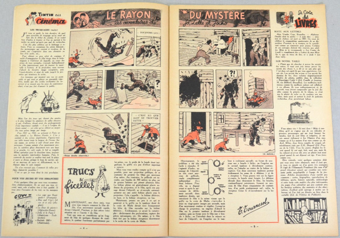 Journal Tintin Issue 6: Febuary 5th 1948 Edgar P. Jacobs Cover Edition Vintage Comic EO Couverture