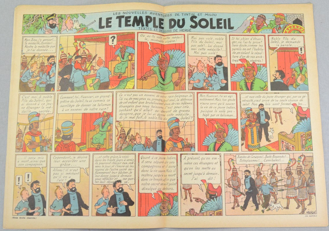 Journal Tintin Issue 6: Febuary 5th 1948 Edgar P. Jacobs Cover Edition Vintage Comic EO Couverture