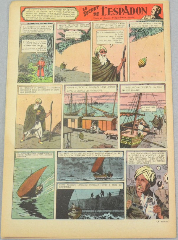 Journal Tintin Issue 6: Febuary 5th 1948 Edgar P. Jacobs Cover Edition Vintage Comic EO Couverture