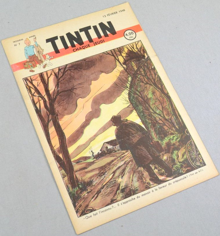 Journal Tintin Issue 7: February 12th 1948 Edgar P. Jacobs Cover Edition Vintage Comic EO Couverture