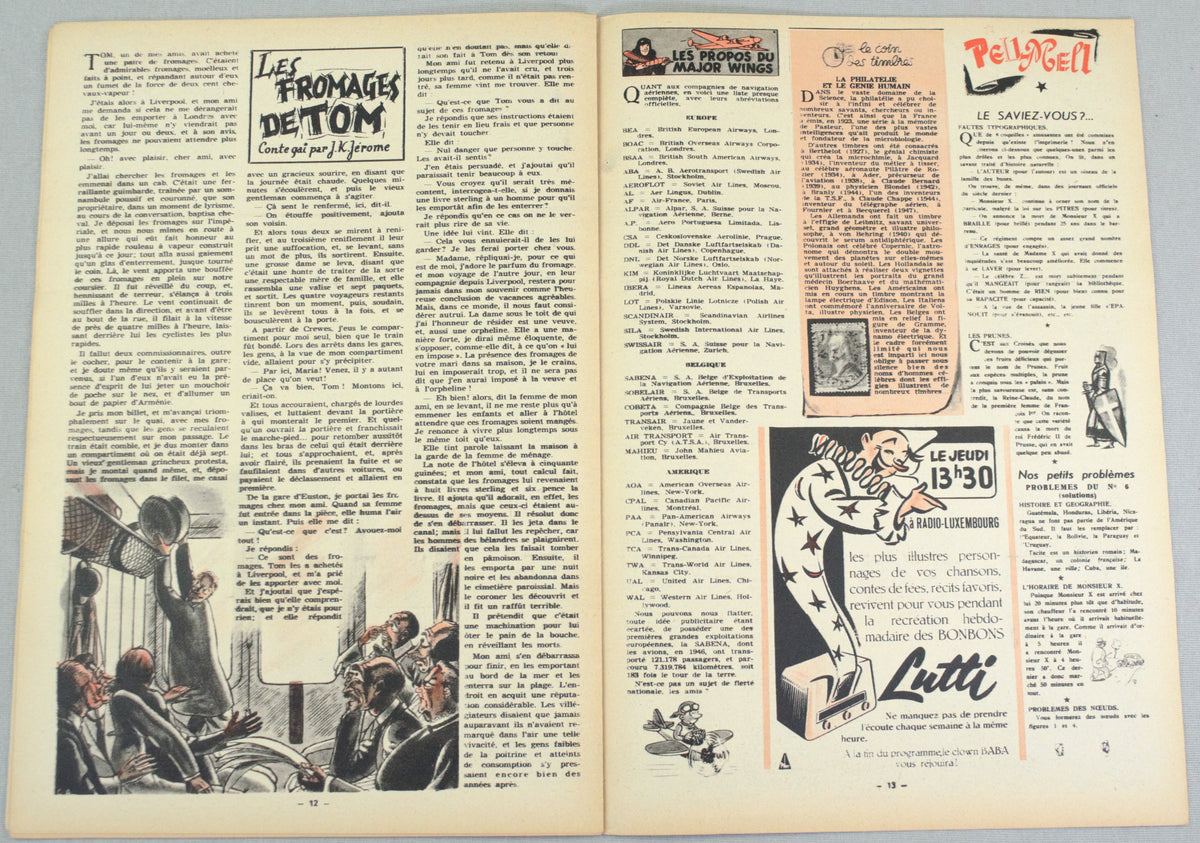 Journal Tintin Issue 7: February 12th 1948 Edgar P. Jacobs Cover Edition Vintage Comic EO Couverture