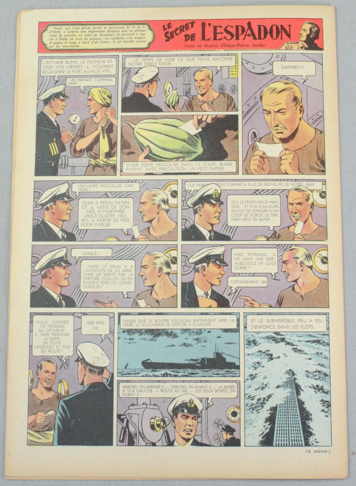 Journal Tintin Issue 7: February 12th 1948 Edgar P. Jacobs Cover Edition Vintage Comic EO Couverture