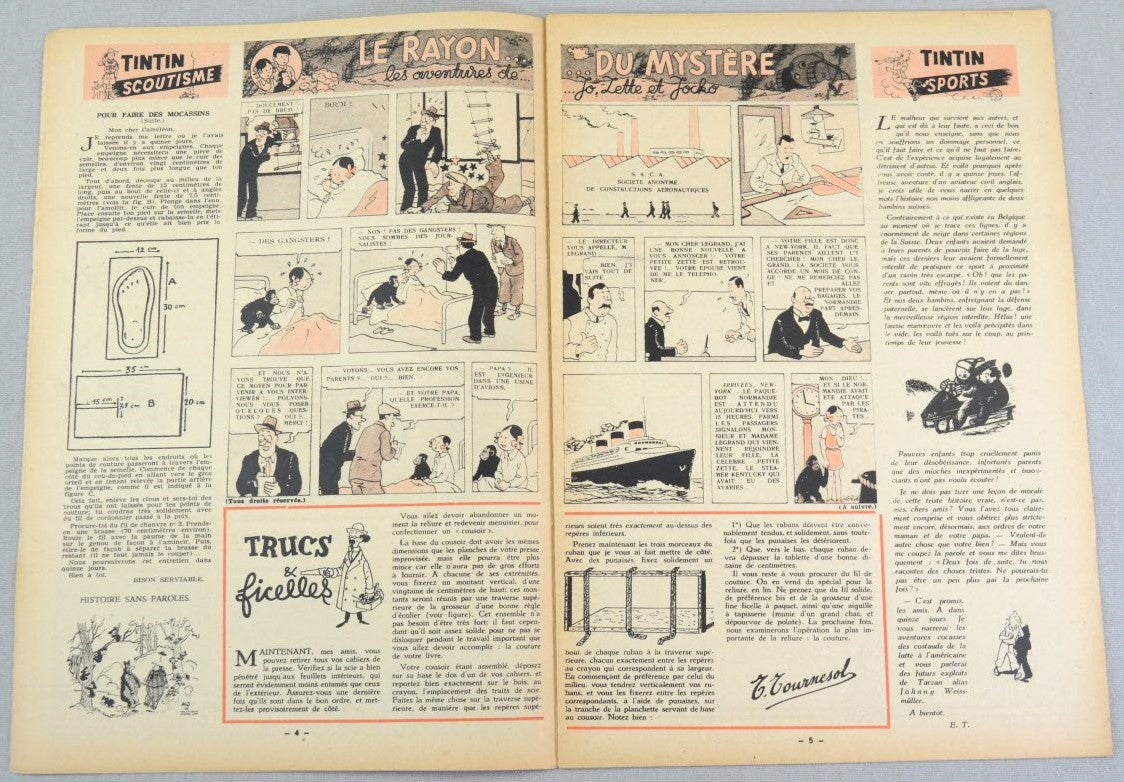 Journal Tintin Issue 9: February 26th 1948 Jacques Laudy Cover Edition Vintage Comic EO Couverture