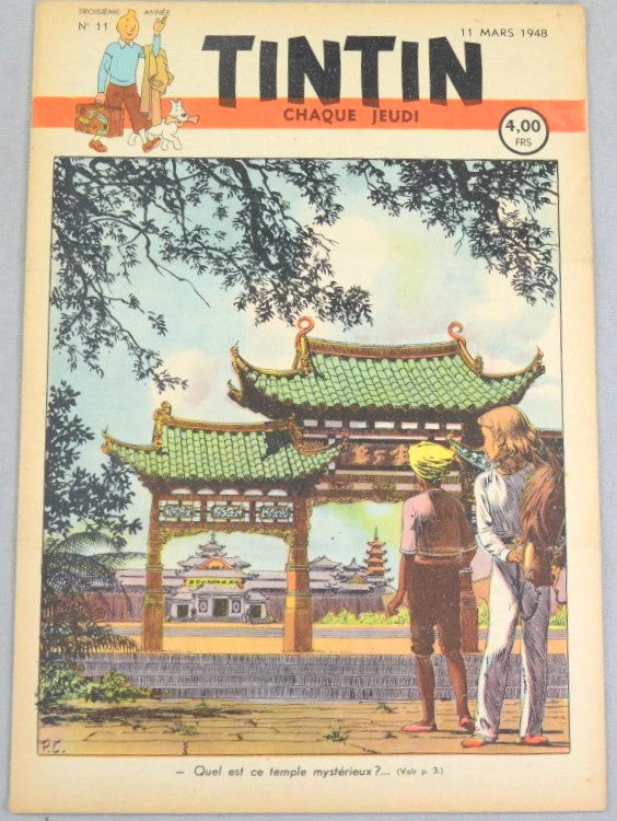 Journal Tintin Issue 11: March 11th 1948  Paul Cuvelier Cover Edition Vintage Comic EO Couverture