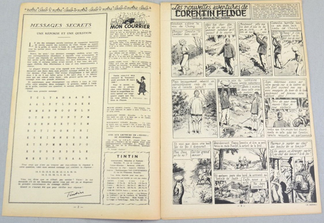 Journal Tintin Issue 12: March 18th 1948 Edgar P. Jacobs Cover Edition Vintage Comic EO Couverture