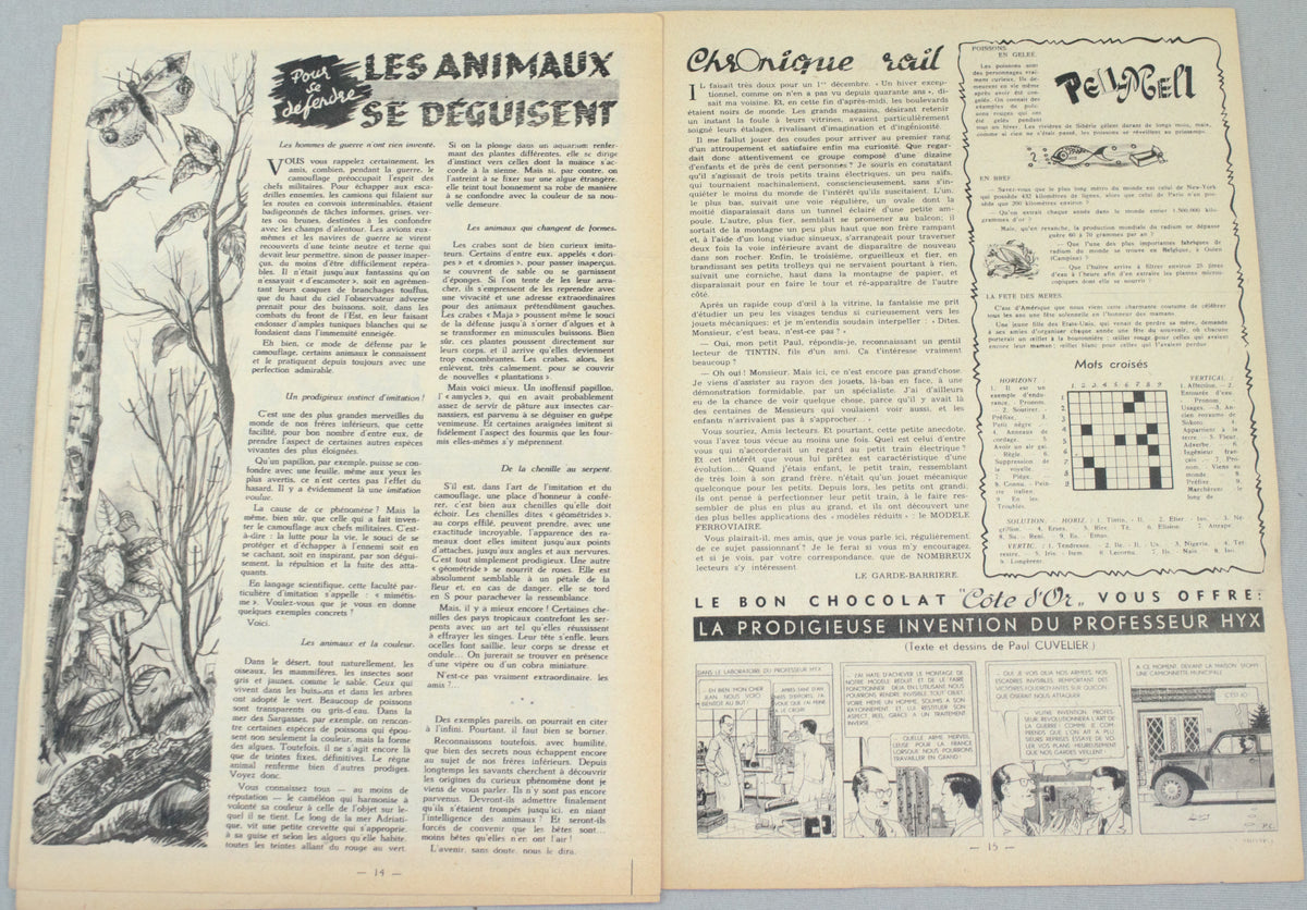 Journal Tintin Issue 14: April 1st 1948 Le Rallic Cover Edition Vintage Comic EO Couverture