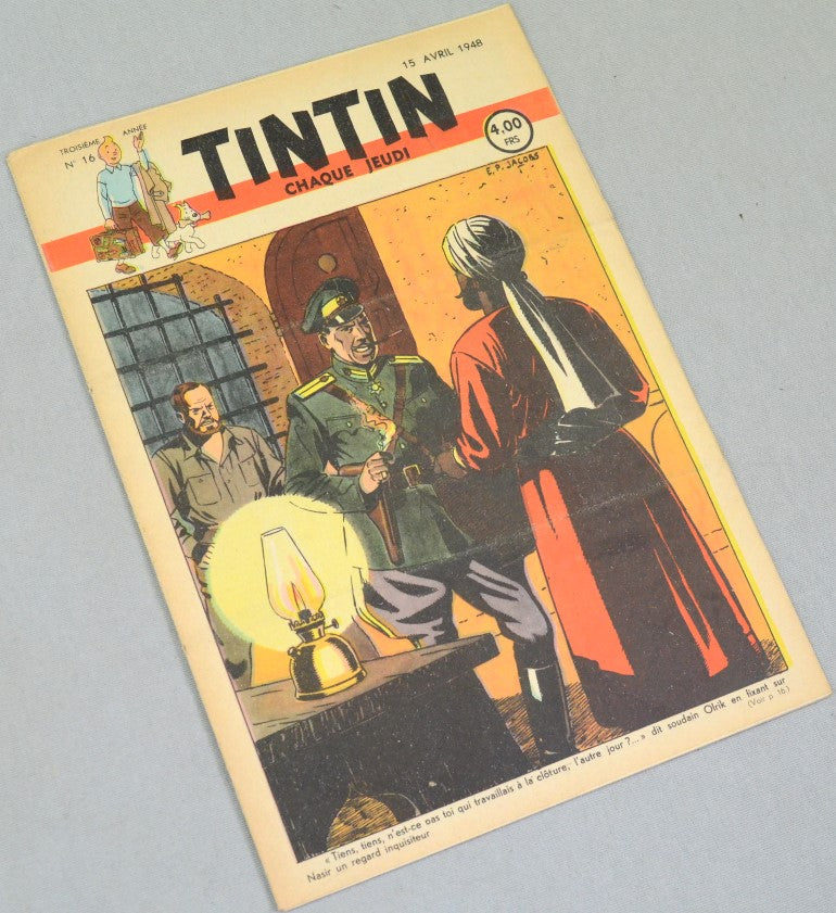 Journal Tintin Issue 16: April 15th 1948 Edgar P. Jacobs Cover Edition Vintage Comic EO Couverture