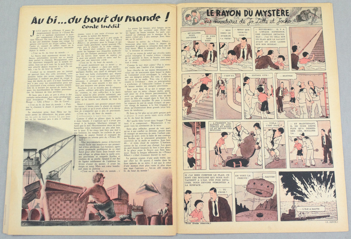 Journal Tintin Issue 16: April 15th 1948 Edgar P. Jacobs Cover Edition Vintage Comic EO Couverture