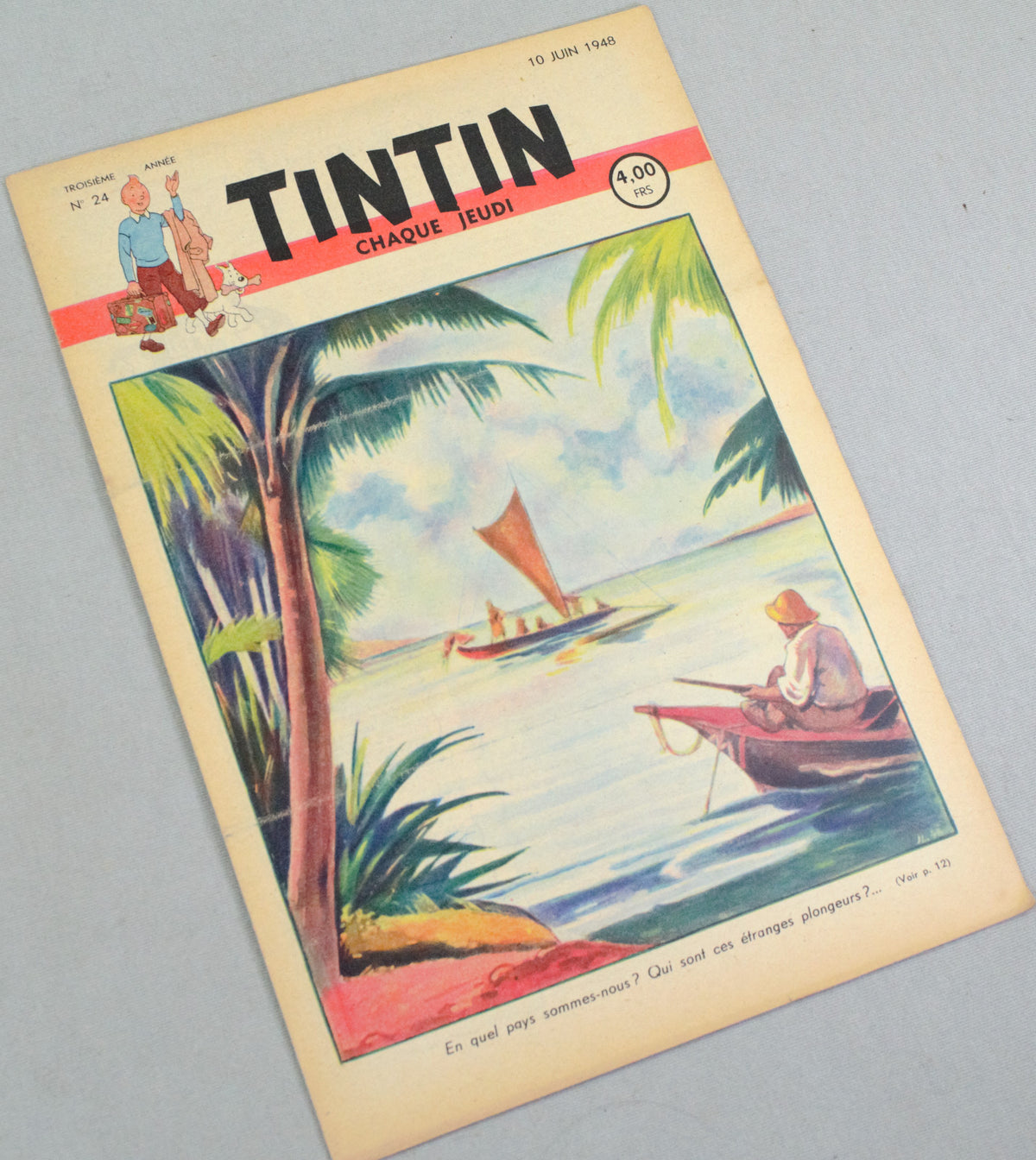 Journal Tintin Issue 24: June 10th 1948 Jacques Laudy Cover Edition Vintage Comic EO Couverture