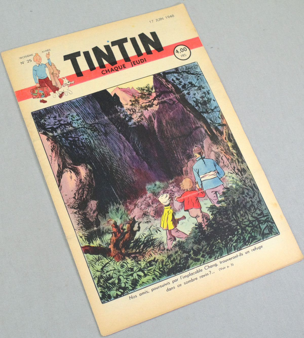 Journal Tintin Issue 25: June 17th 1948 Cover Edition Vintage Comic EO Couverture