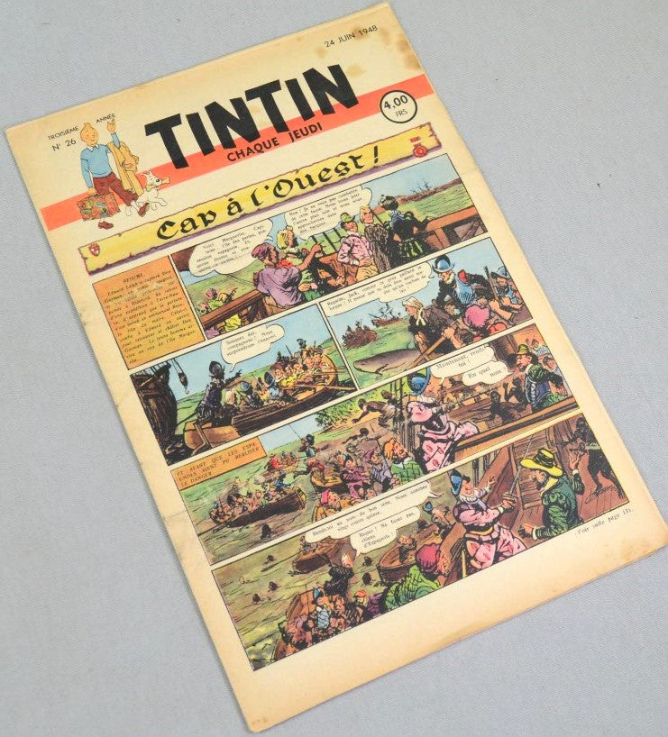 Journal Tintin Issue 26: June 24th 1948 Cover Edition Vintage Comic EO Couverture
