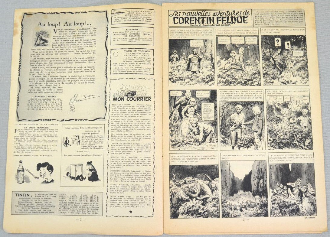 Journal Tintin Issue 26: June 24th 1948 Cover Edition Vintage Comic EO Couverture