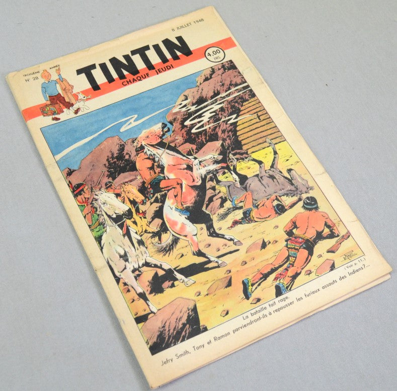 Journal Tintin Issue 28: July 8th 1948 Le Rallic Cover Edition Vintage Comic EO Couverture