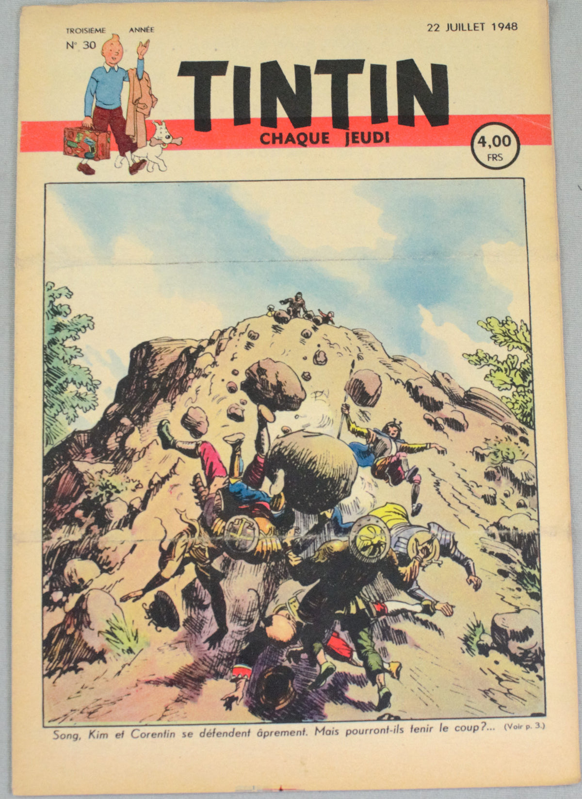 Journal Tintin Issue 30: July 22nd 1948 Le Rallic Cover Edition Vintage Comic EO Couverture