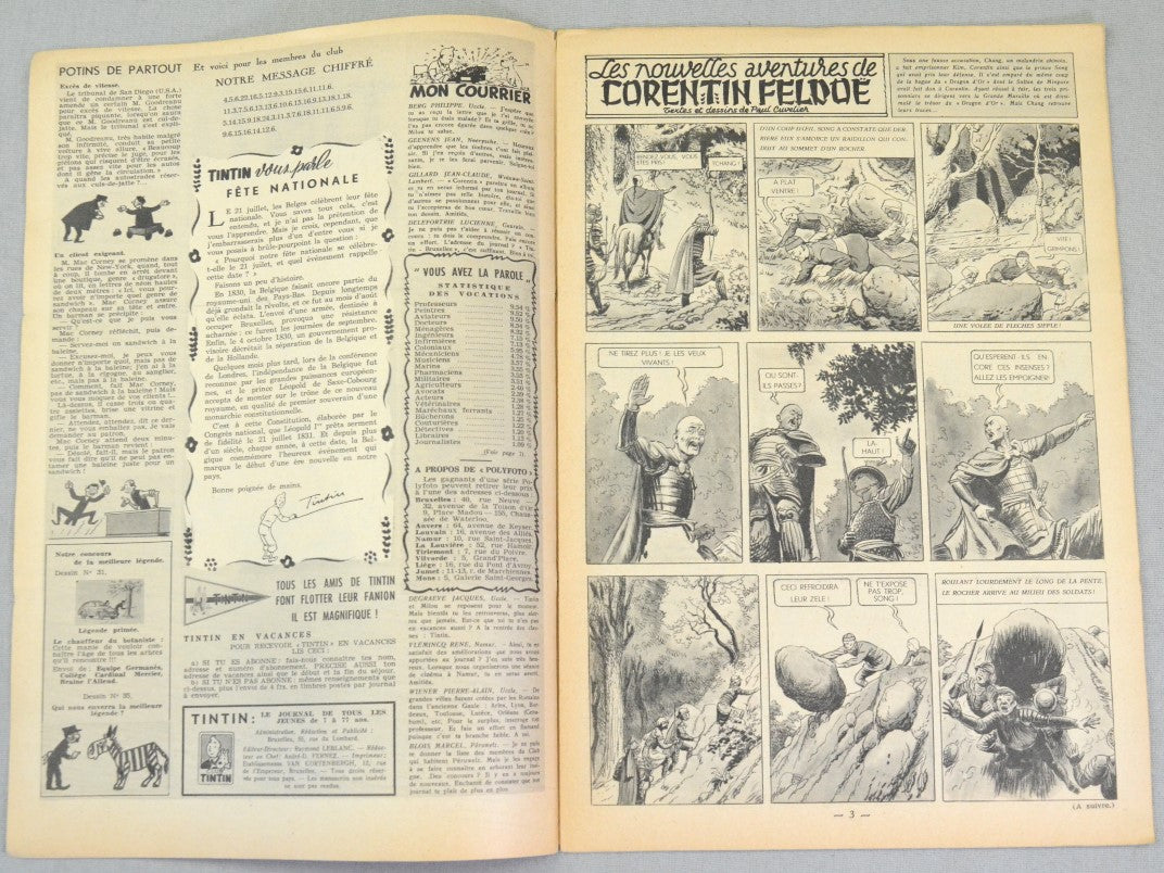 Journal Tintin Issue 30: July 22nd 1948 Le Rallic Cover Edition Vintage Comic EO Couverture