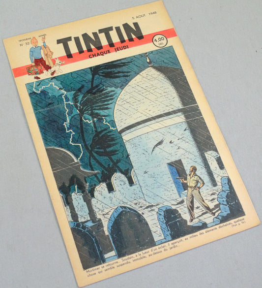 Journal Tintin Issue 32: August 5th 1948 Edgar P. Jacobs Cover Edition Vintage Comic EO Couverture