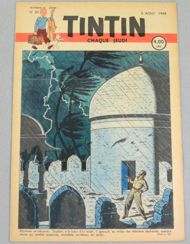 Journal Tintin Issue 32: August 5th 1948 Edgar P. Jacobs Cover Edition Vintage Comic EO Couverture