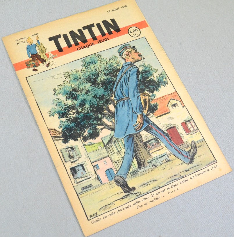 Journal Tintin Issue 33: August 12th 1948 Husy Cover Edition Vintage Comic EO Couverture